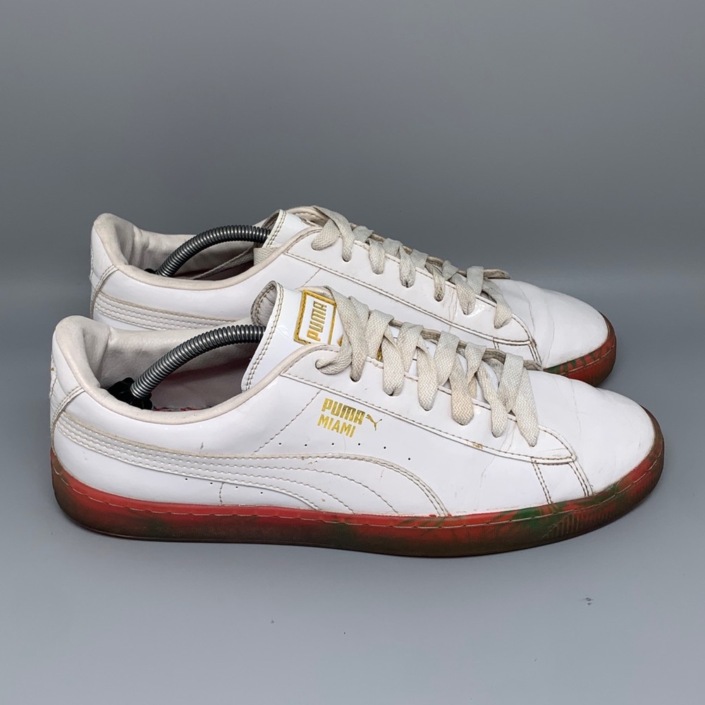 Puma Miami White/Multicolor Leather Low Top Shoes A0616‑36315701 Men’s Sz 12